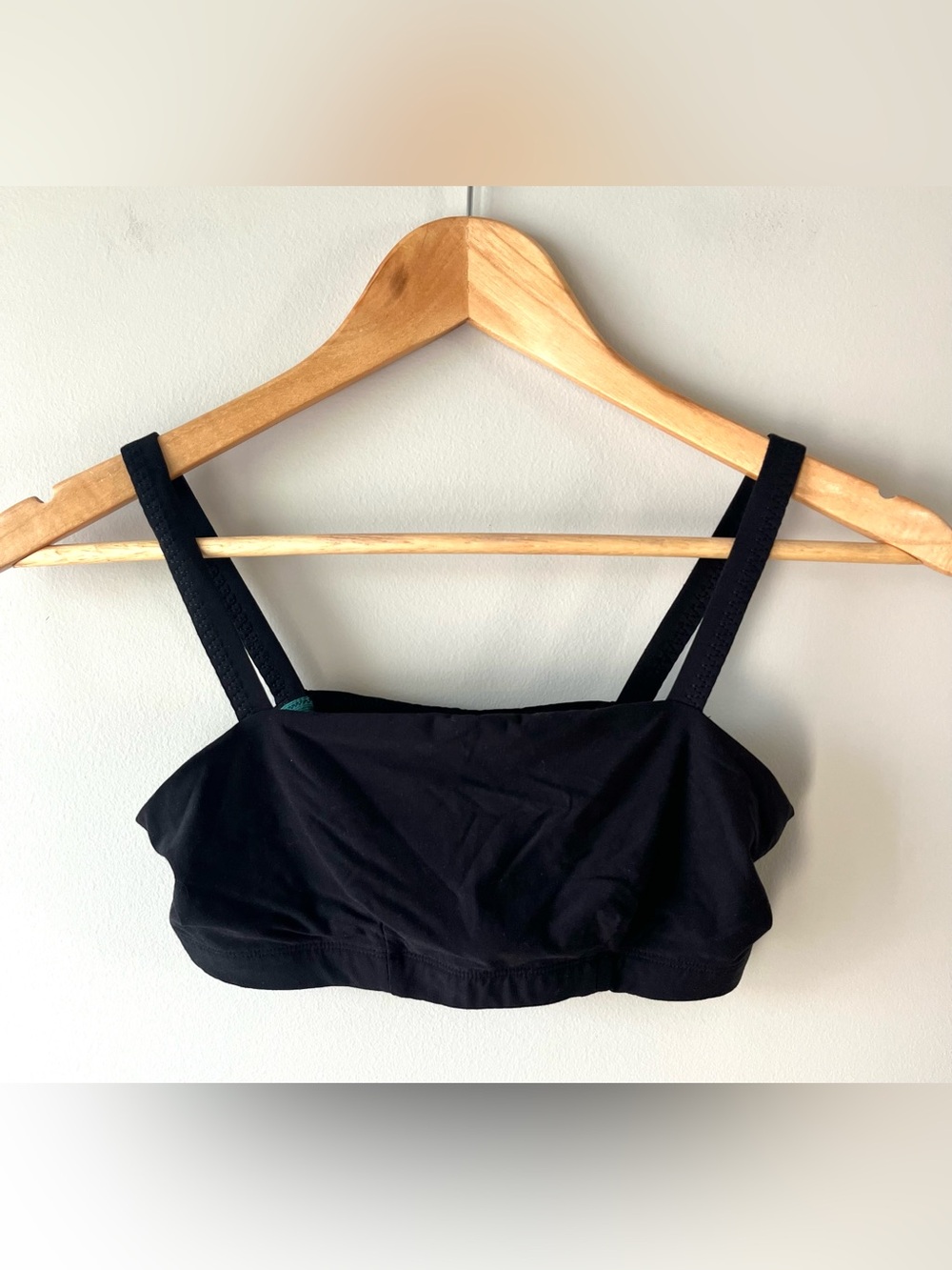Huha Tata Mineral Bralette Low Impact Tencel/Spandex Size Large Black/Green